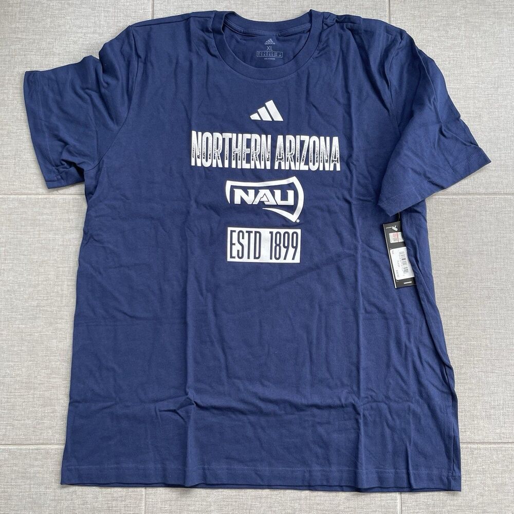 ADIDAS Northern Arizona T-Shirt Men's Size XL Blue‎ NEW Lumberjacks Sports NCAA